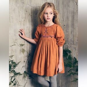 Nellystella Burnt Orange Dress with Floral Detail